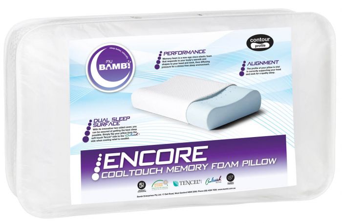 Encore Cooltouch Memory Foam Pillow Contour Profile